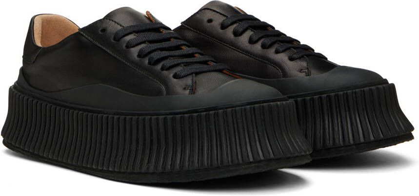 Jil Sander Black Leather Platform Sneakers