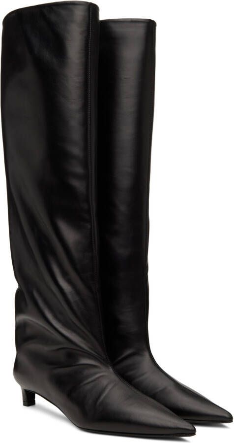 Jil Sander Black Leather Tall Boots