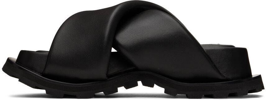 Jil Sander Black Oversize Wrap Sandals