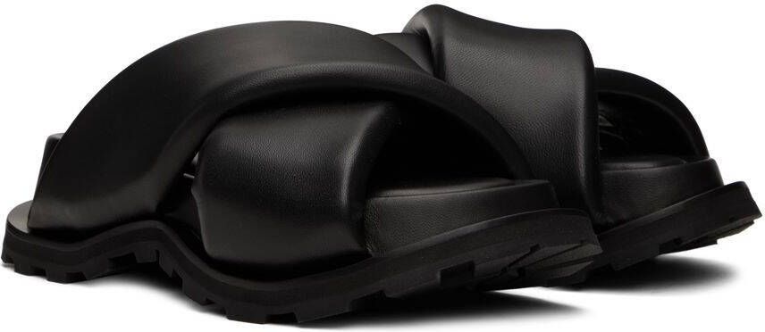 Jil Sander Black Oversize Wrap Sandals