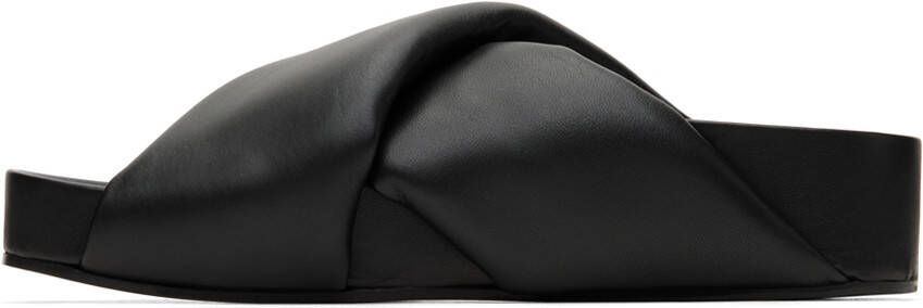 Jil Sander Black Oversize Wrapped Slide Sandals