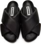 Jil Sander Black Oversize Wrapped Slide Sandals - Thumbnail 4