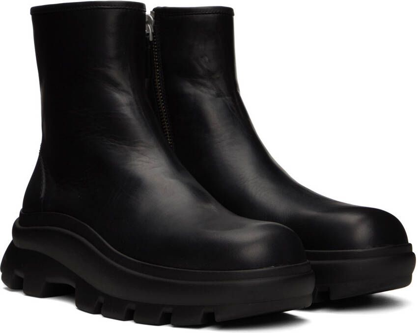 Jil Sander Black Zip Boots