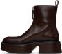 Jil Sander Brown Wedge Platform Boots - Thumbnail 3