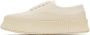 Jil Sander Off-White Canvas Platform Sneakers - Thumbnail 3