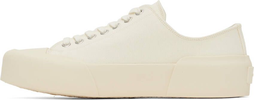 Jil Sander Off-White Canvas Sneakers