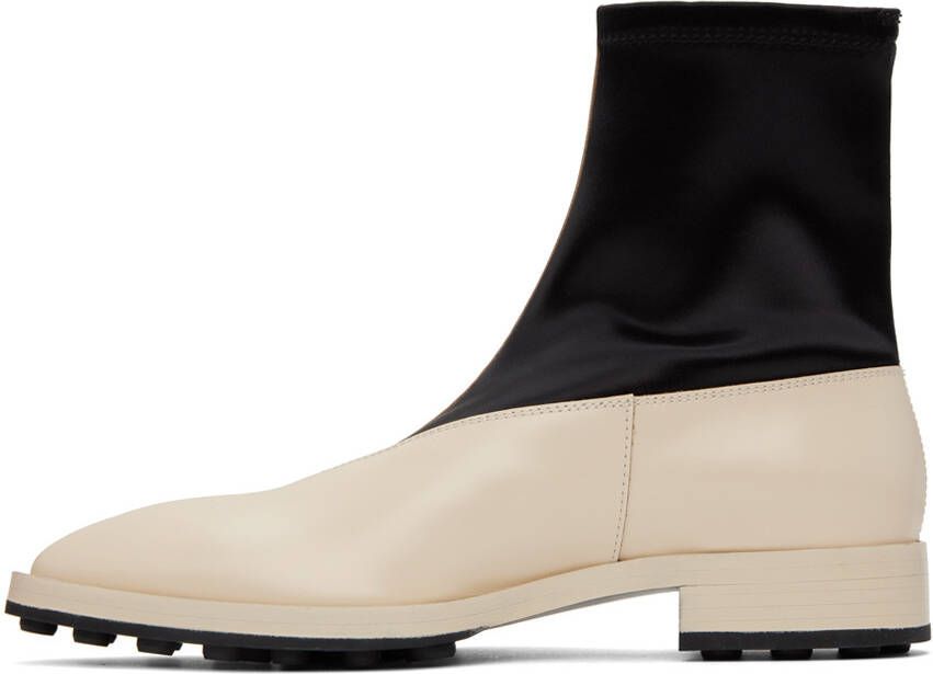 Jil Sander Off-White Leather Ankle Boots