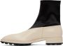 Jil Sander Off-White Leather Ankle Boots - Thumbnail 3