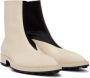 Jil Sander Off-White Leather Ankle Boots - Thumbnail 4