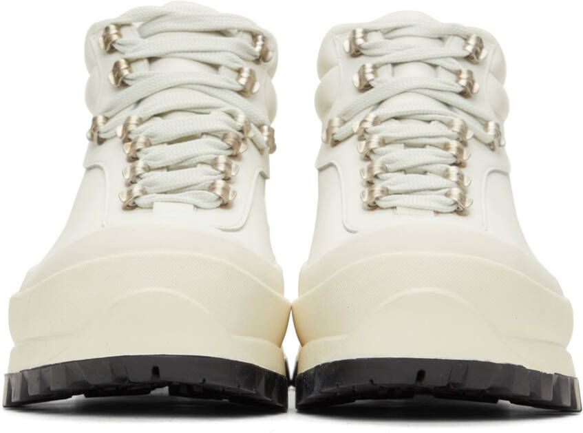 Jil Sander Off-White Leather Hiking Boots