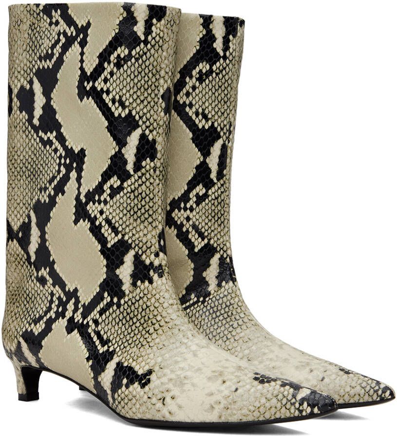 Jil Sander Off-White Pointed Toe Boots
