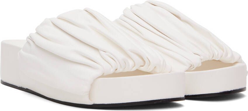 Jil Sander White Oversized Ruched Sandals