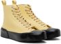 Jil Sander Yellow High-Top Sneakers - Thumbnail 4