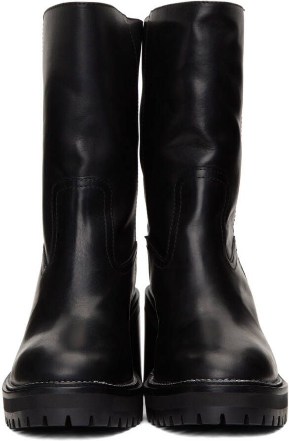 Jimmy Choo Black Leather Yola 80 Boots
