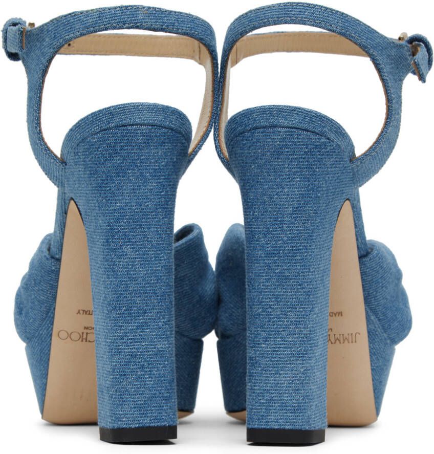 Jimmy Choo Blue Heloise 120 Heeled Sandals