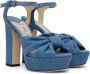 Jimmy Choo Blue Heloise 120 Heeled Sandals - Thumbnail 4
