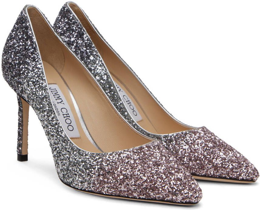 Jimmy Choo Silver & Pink Romy 85 Heels