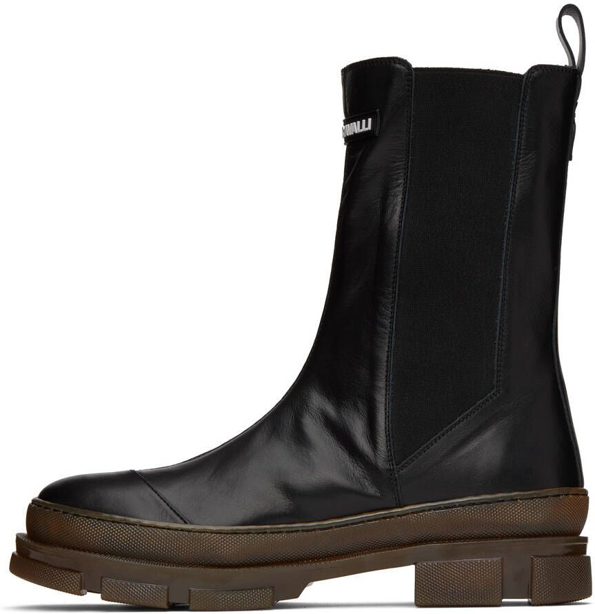 Just Cavalli Black Trunk Chelsea Boots