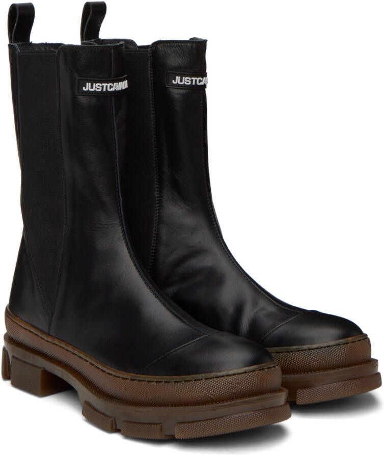 Just Cavalli Black Trunk Chelsea Boots