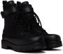 Juun.J Black Lace-Up Ankle Boots - Thumbnail 4