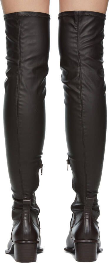 Juun.J Brown Thigh-High Boots