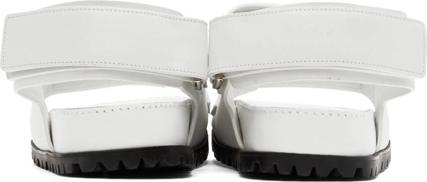Juun.J White Leather Flat Sandals