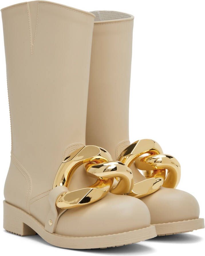 JW Anderson Beige High Chain Rubber Boots