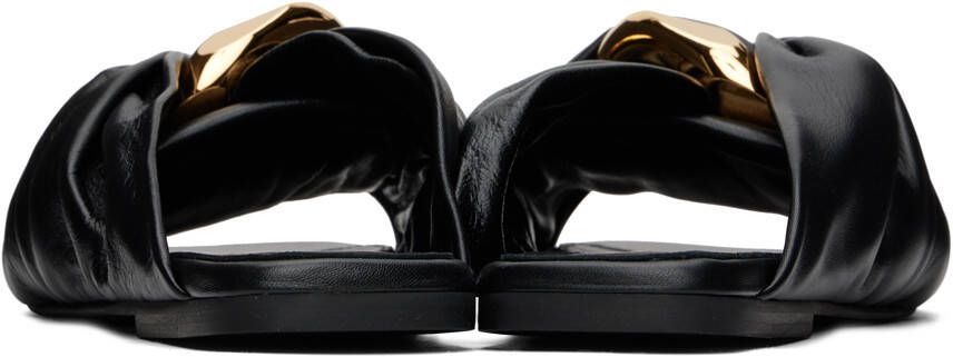 JW Anderson Black Chain Twist Flat Sandals