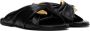 JW Anderson Black Chain Twist Flat Sandals - Thumbnail 4