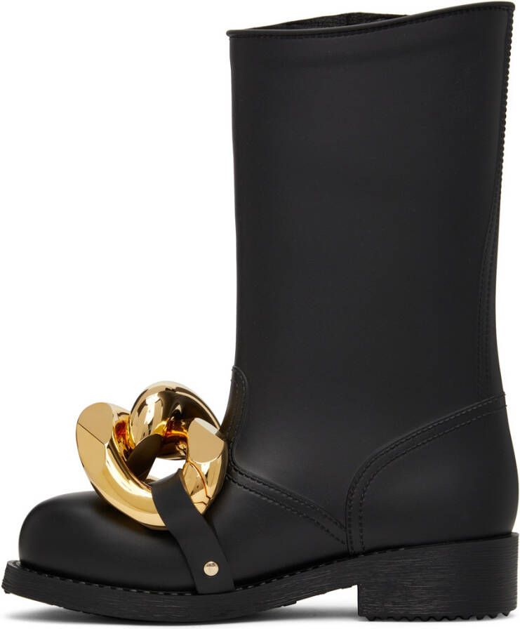 JW Anderson Black High Chain Rubber Boots
