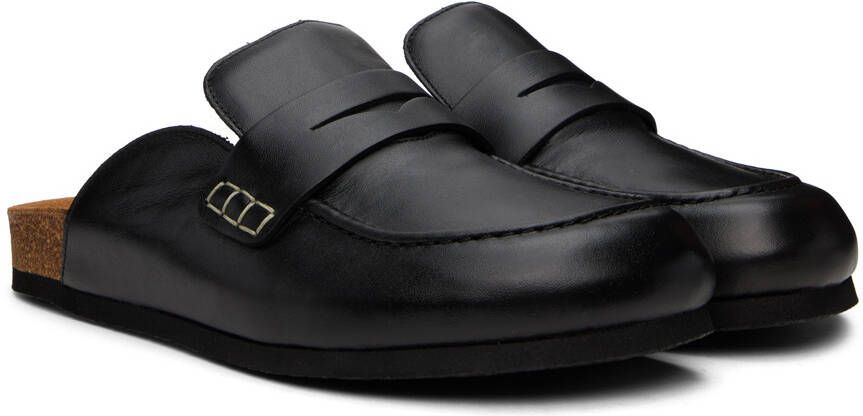 JW Anderson Black Leather Mule Loafers