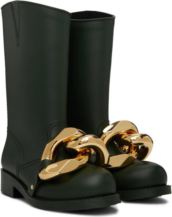 JW Anderson Green High Chain Rubber Boots