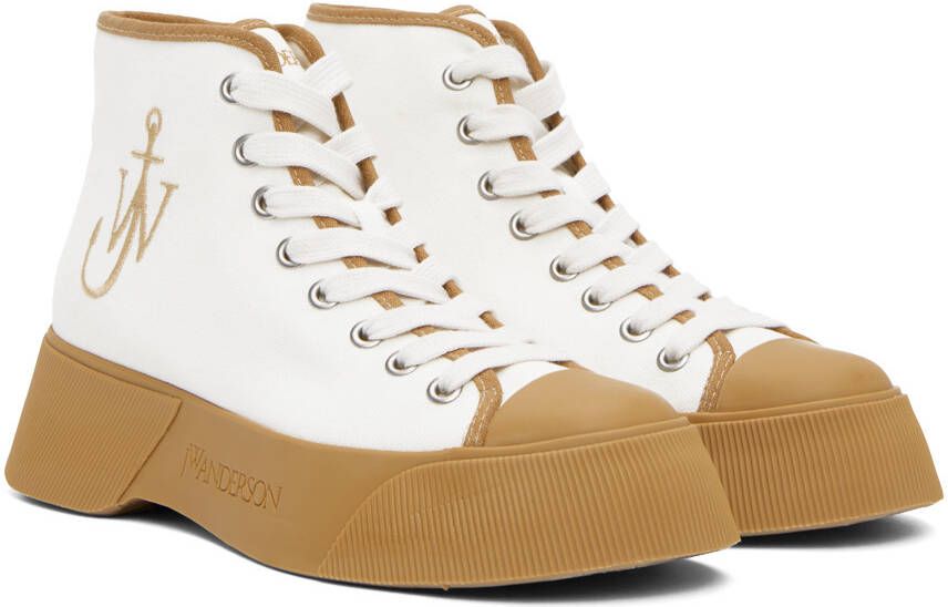 JW Anderson White & Tan High Top Sneakers