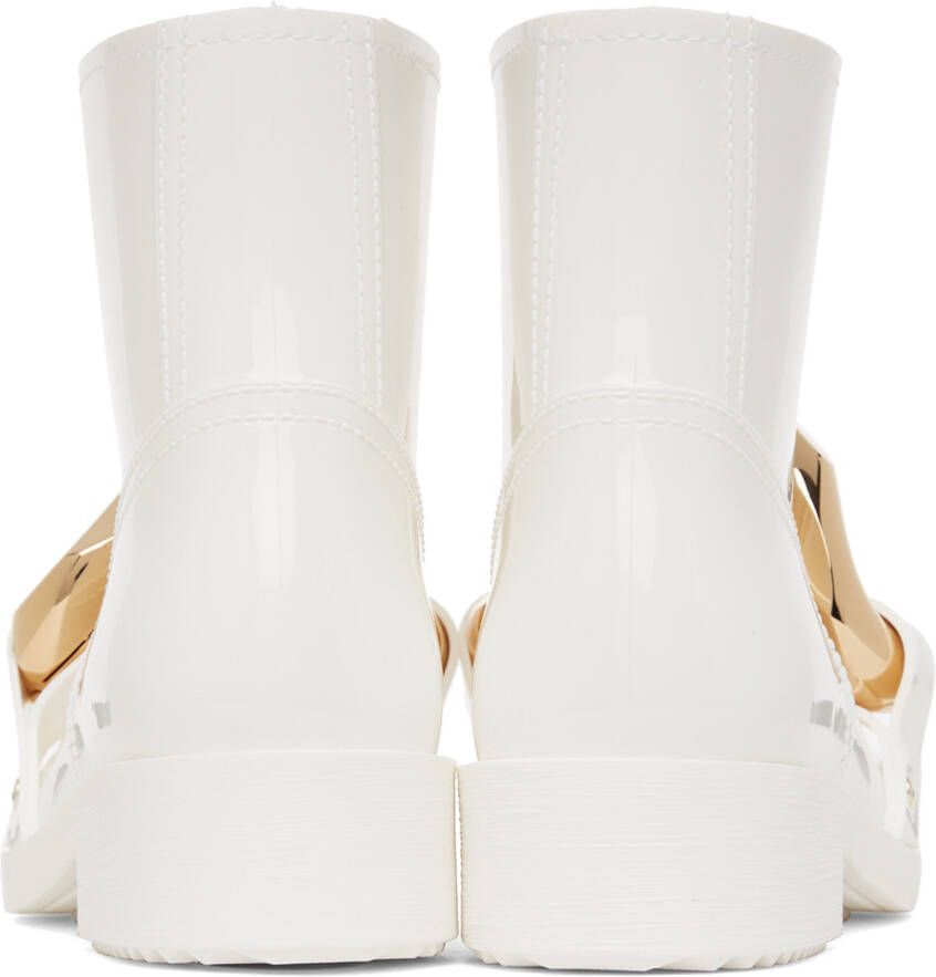 JW Anderson White Rubber Chain Boots