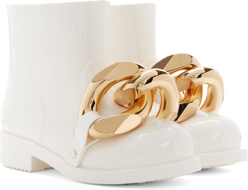 JW Anderson White Rubber Chain Boots