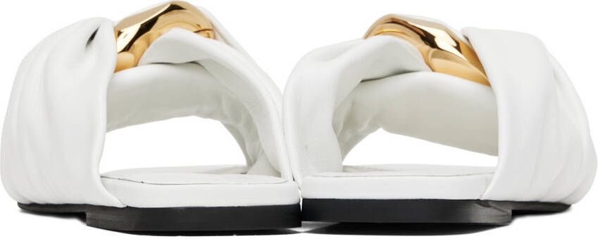 JW Anderson White Twist Chain Flat Sandals