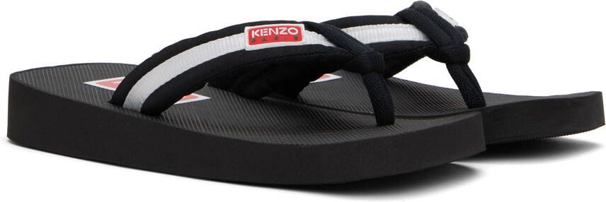 Kenzo Black Setta Flip Flops
