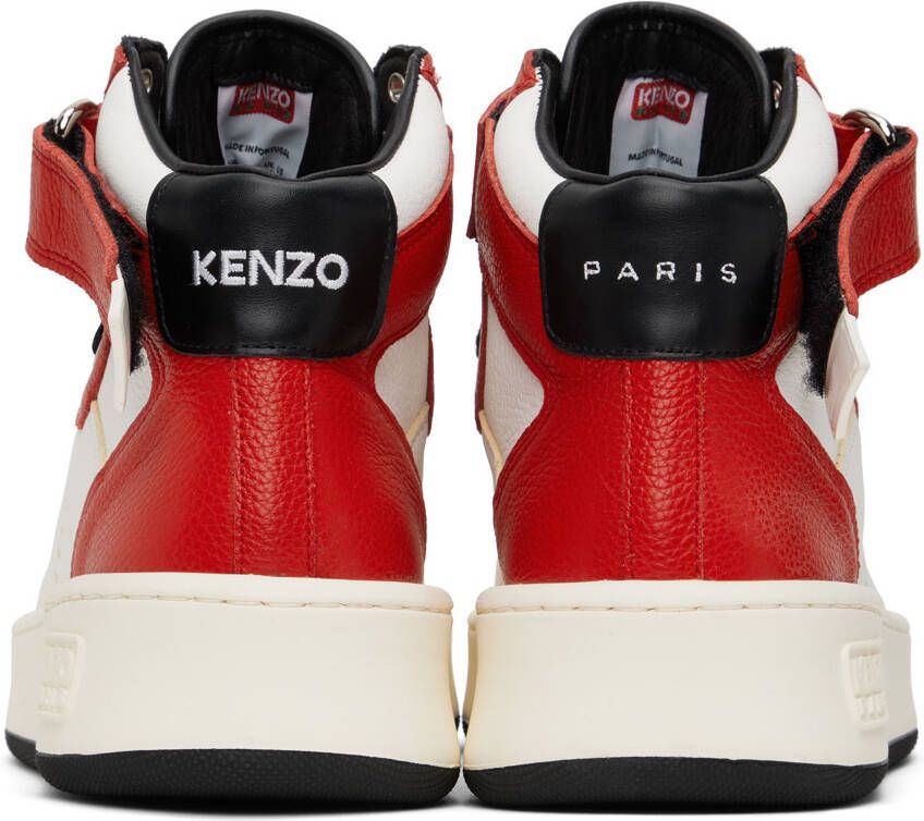Kenzo Red & White Hoops Trainer Sneakers