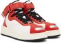 Kenzo Red & White Hoops Trainer Sneakers - Thumbnail 4