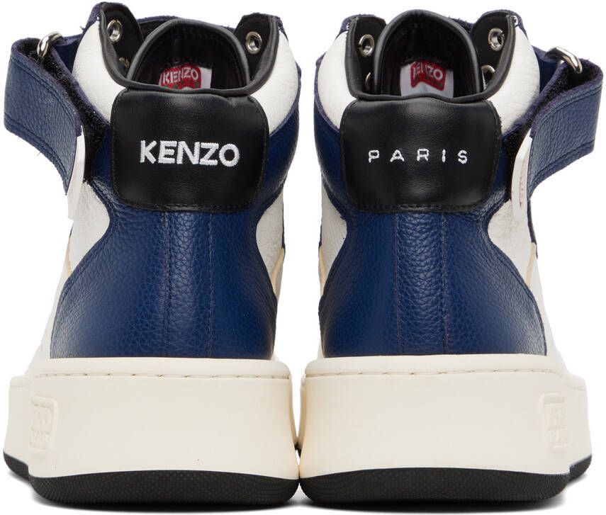 Kenzo White & Navy Paris Hoops Sneakers