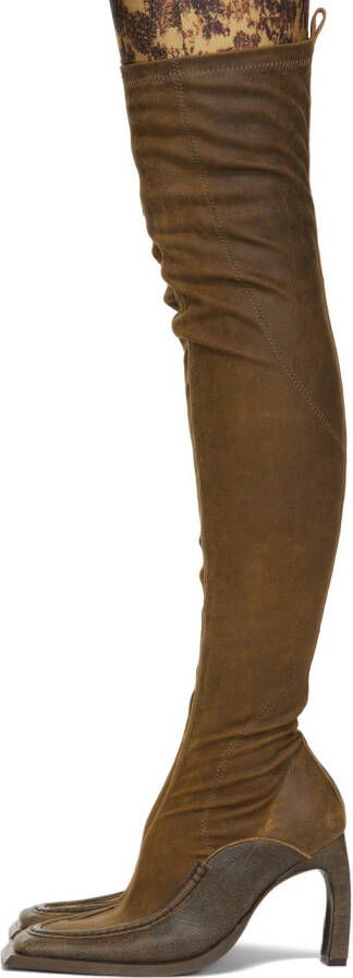 KNWLS SSENSE Exclusive Khaki Fawn Boots