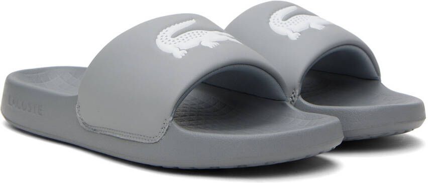 Lacoste Gray Croco Slides