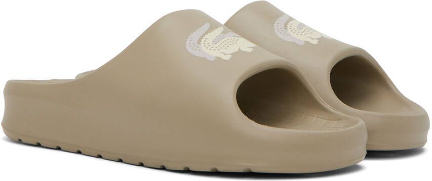 Lacoste Taupe Croco 2.0 Slides