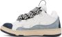 Lanvin SSENSE Exclusive Off-White & Blue Curb Sneakers - Thumbnail 3