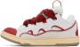 Lanvin SSENSE Exclusive White & Red Curb Sneakers - Thumbnail 3