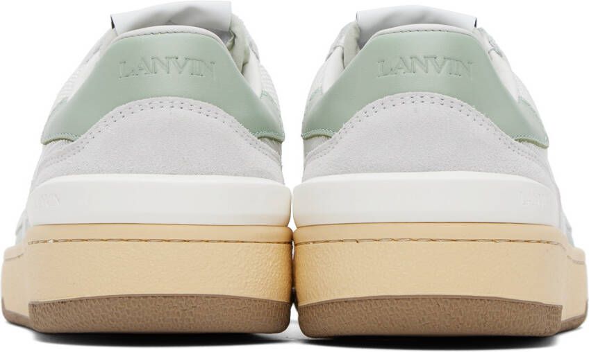 Lanvin White & Green Clay Sneakers