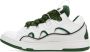 Lanvin White & Green Curb Sneakers - Thumbnail 3
