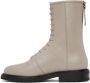 Legres Beige Leather Combat Boots - Thumbnail 3