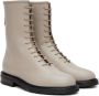 Legres Beige Leather Combat Boots - Thumbnail 4