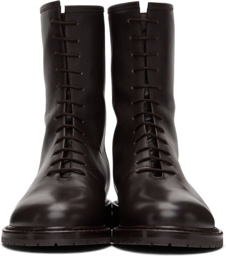 Legres Brown Leather Combat Boots